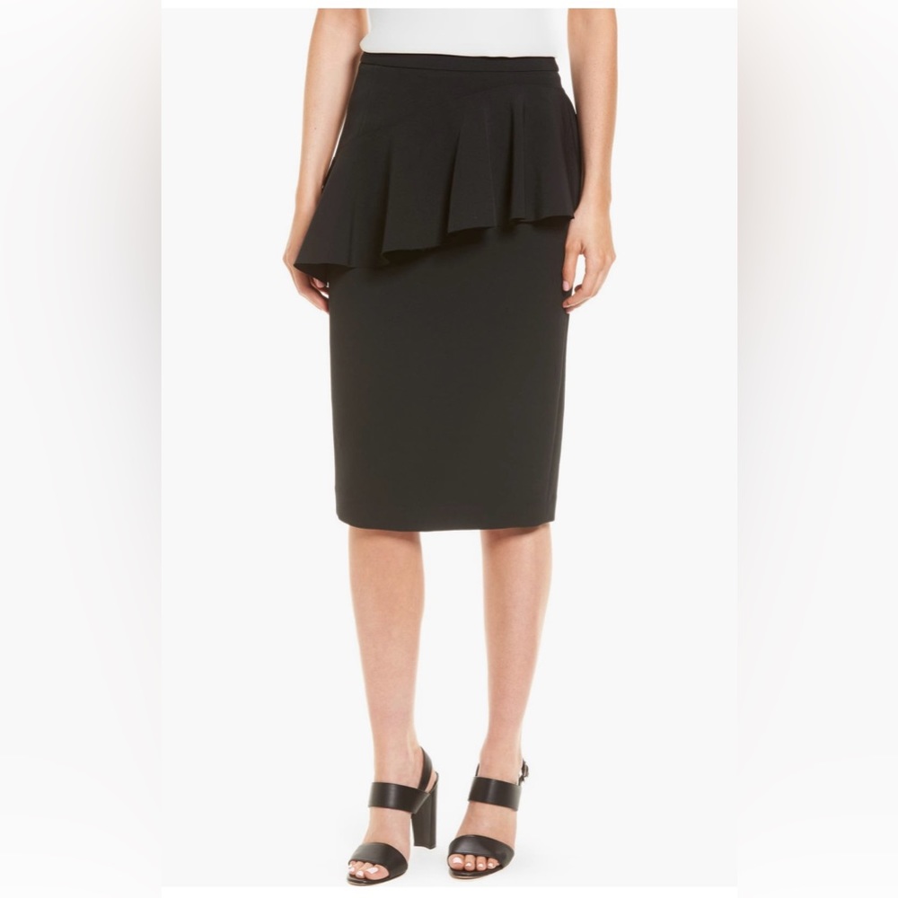 HALOGEN Ruffle Detail Pencil Skirt